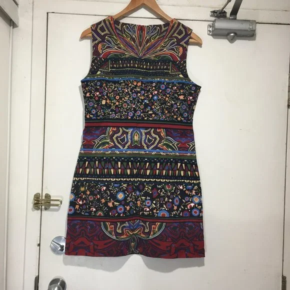 DESIGUAL SLEEVELESS MIDI DRESSES SIZE 42 - Picture 5 of 6